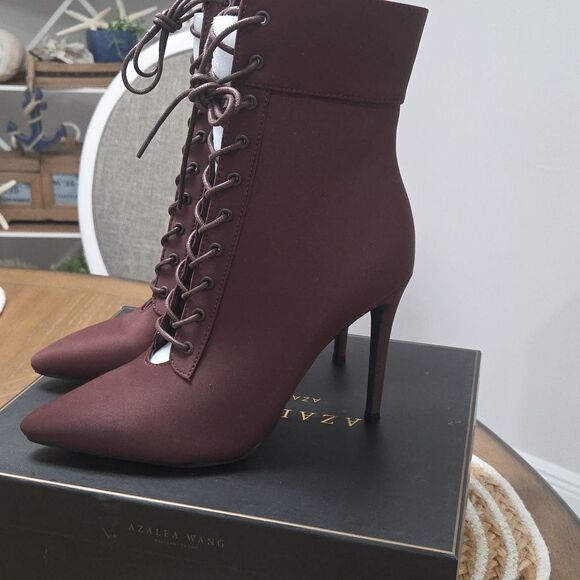 AZALEA WANG Light Me Up Stiletto Bootie in Brown 8,,NIB - Picture 6 of 6